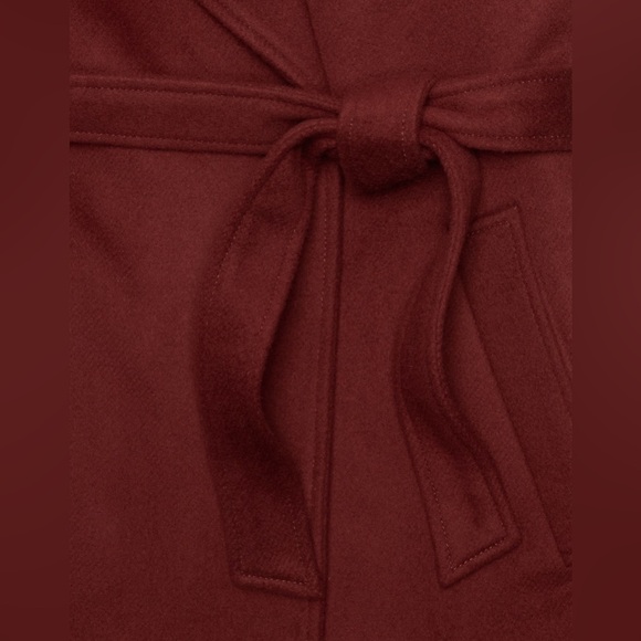 NWT! Banana Republic Red Cherry Jam Oversize Wool-Cashmere Wrap Coat - 🔹 - Picture 7 of 10